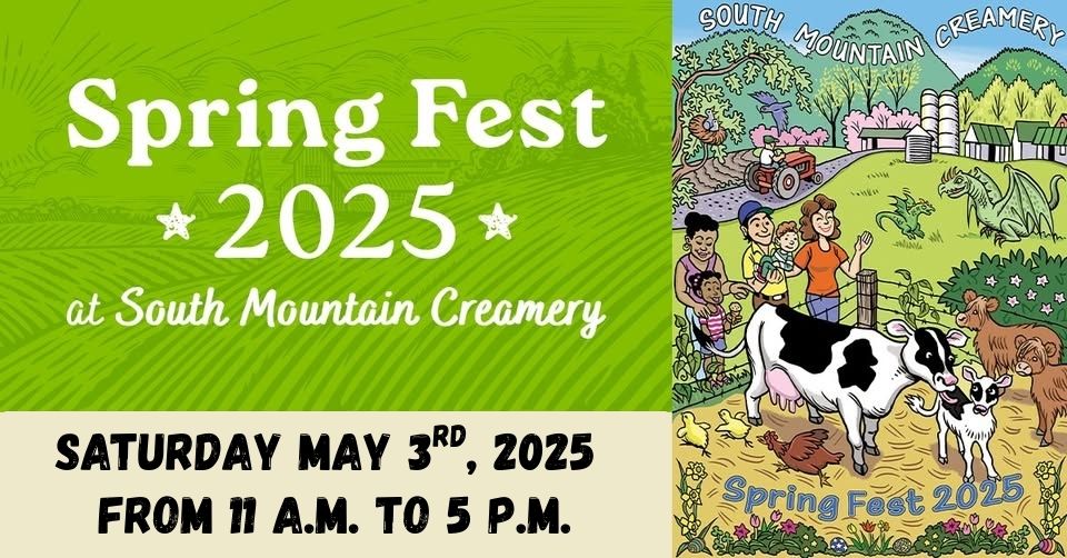 Spring Fest flyer- Dairy farm cartoon