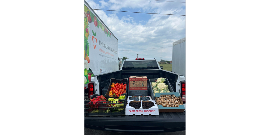 truck bed with veggies