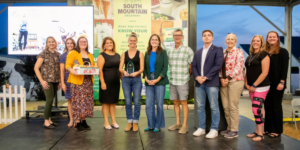 young farmer awards. Group of people on stage