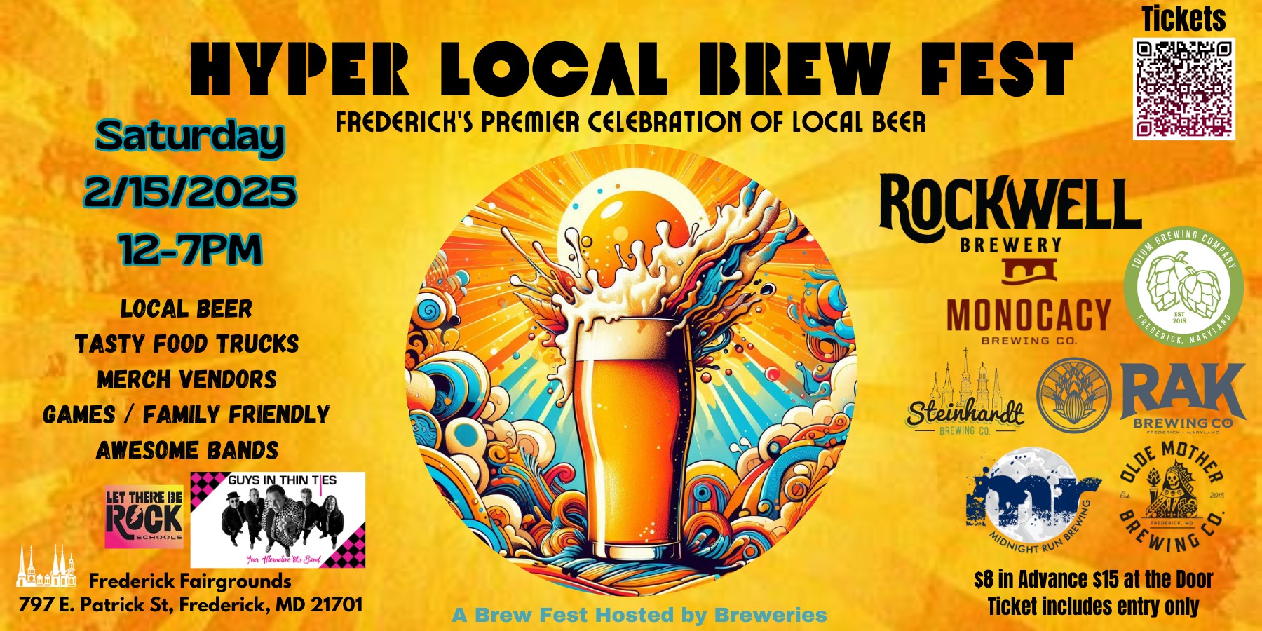 Yellow Event flyer for hyper local brew fest.