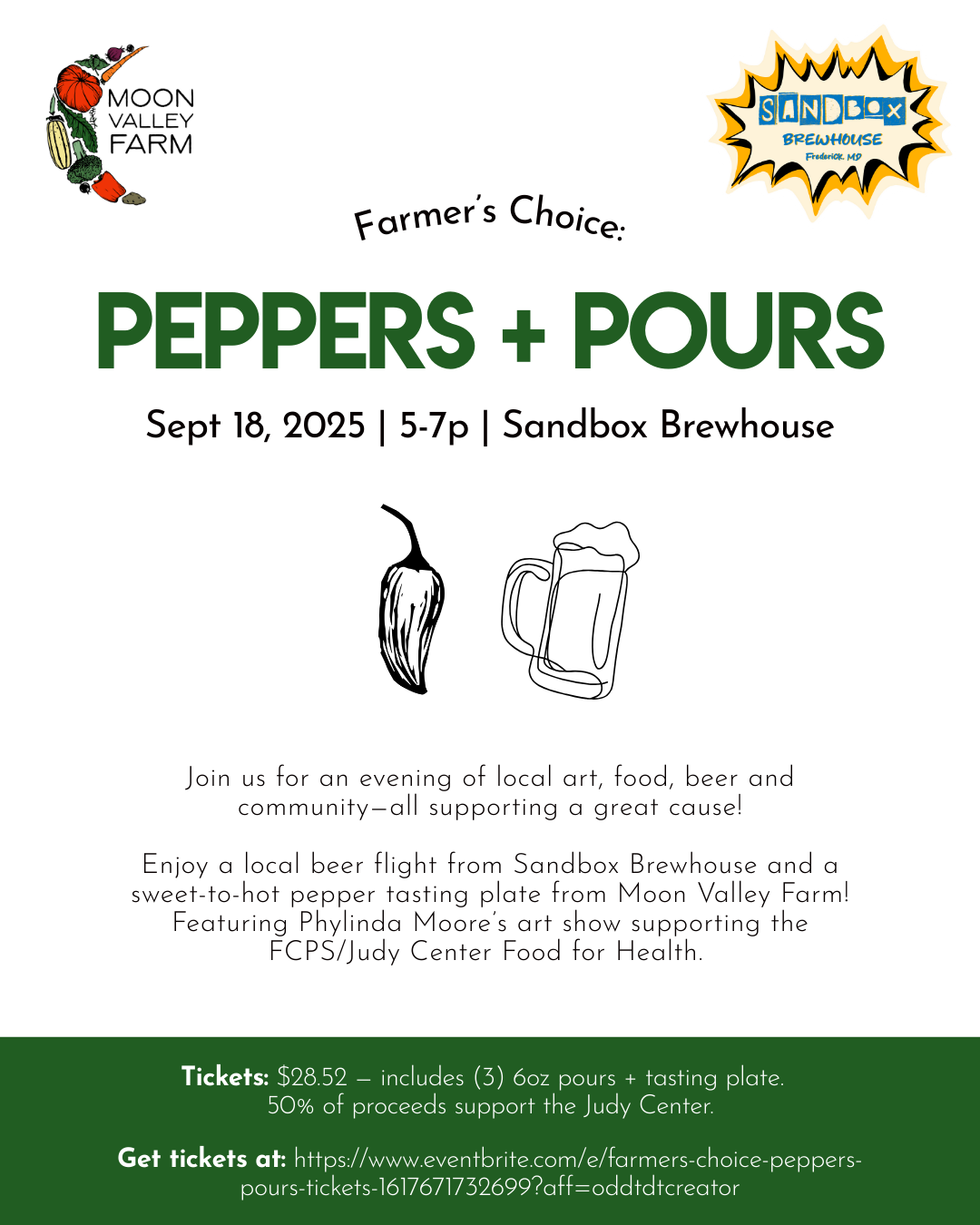PeppersPours (2) Peppers & Pours Event flyer with a pepper and beer glass