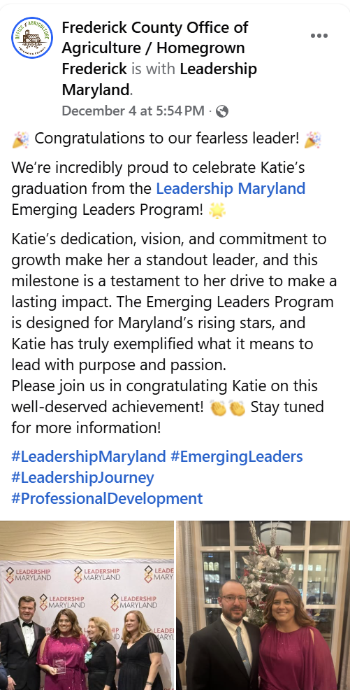 snip of social media post woman receiving award