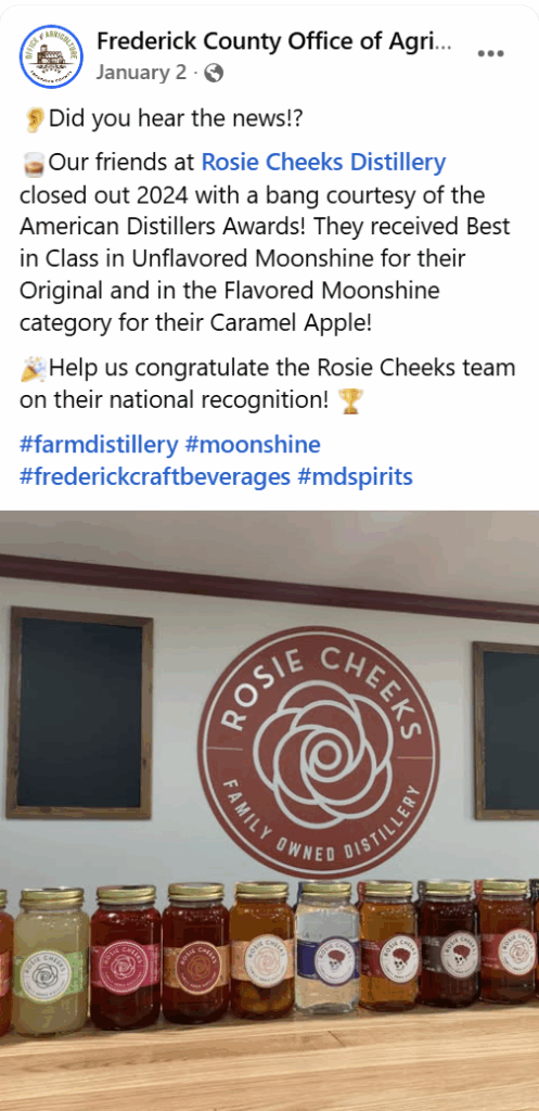 snip of social media post moonshine