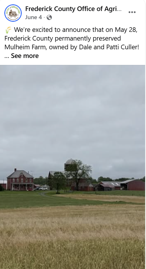 snip of social media post with farm