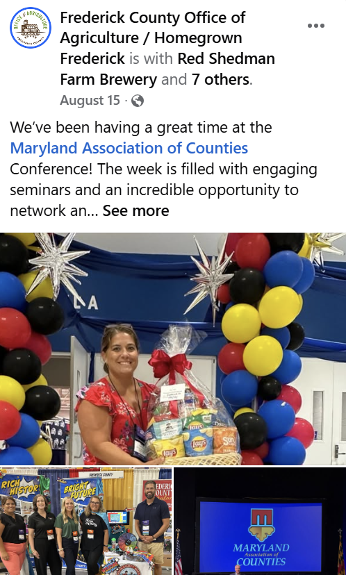 snip of social media post woman attending conference