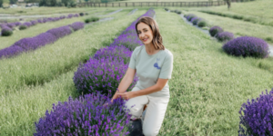 Women in a purple lavender field